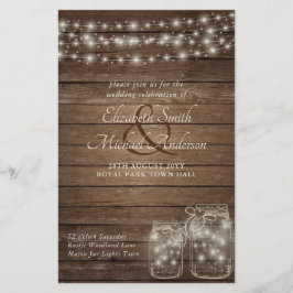 Budget Rustic Lights Mason Jars Wood Wedding