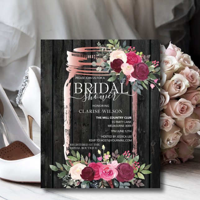 BUDGET Rustic Mason Jar Bridal Dusche Einladung (Von Creator hochgeladen)