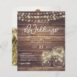 BUDGET Rustic Mason Jar Lights Wood WEDD