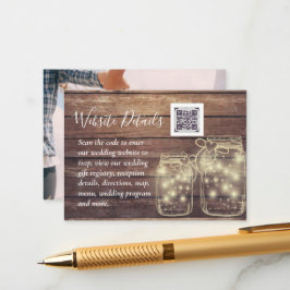 BUDGET Rustic Mason Jar Lights Wood WEDD Begleitkarte