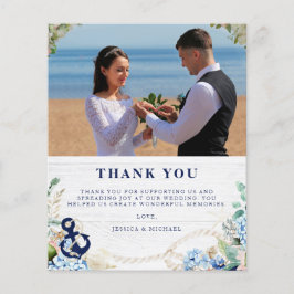 Budget Rustic Nautical Wedding Danke Karte