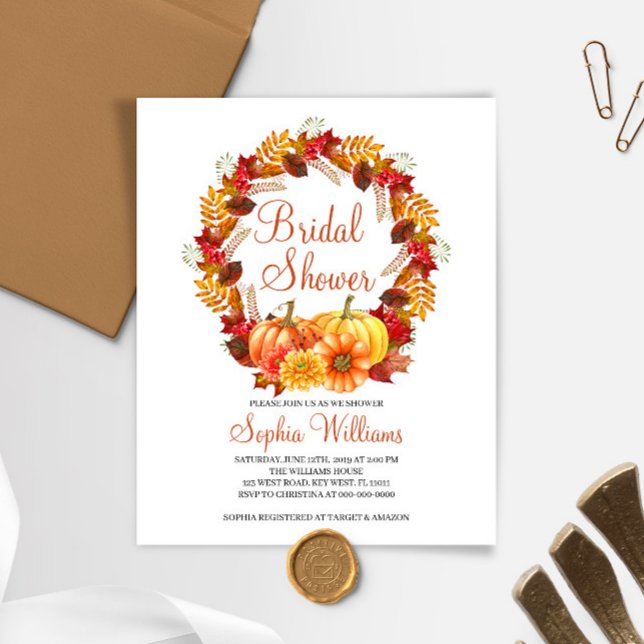 Budget Rustic Pumpkin Bridal Dusche Einladung (Von Creator hochgeladen)