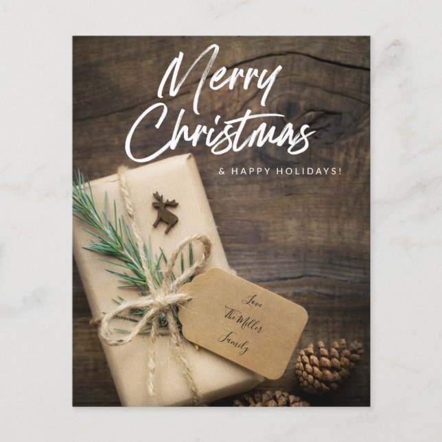 Budget Rustic Reindeer Frohe Weihnachten Flyer (Vorne)