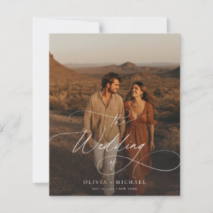 Budget Rustic Script Boho Foto Wedites Einladungen