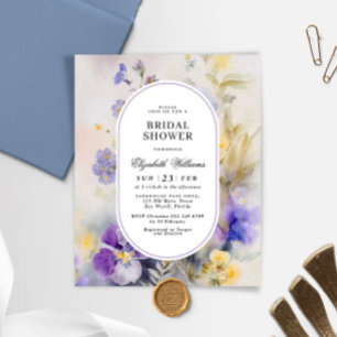 Budget Rustic Watercolor Bridal Dusche Einladung