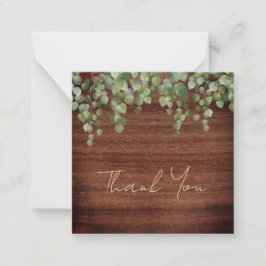 Budget Rustic Wedding Botanical Green Vielen Dank Mitteilungskarte