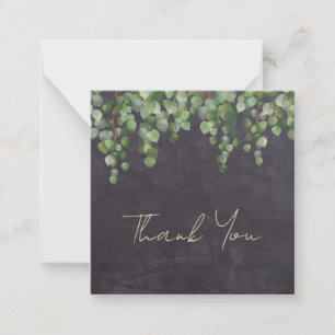 Budget Rustic Wedding Foliage Greenery Thank You Mitteilungskarte