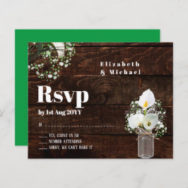 Budget Rustic White Calla Lily Wedding RSVP