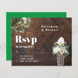 Budget Rustic White Calla Lily Wedding RSVP