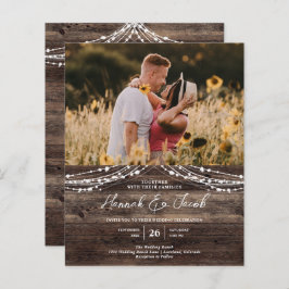 Budget Rustic Wood QR Code UAWG Hochzeit Einladung