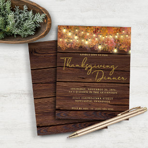 Budget Rustik Thanksgiving Lichterkette Holz