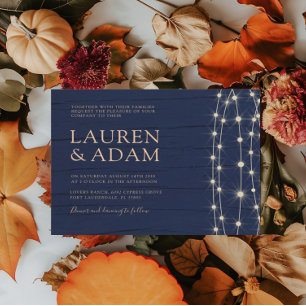 Budget Rustikal Blue String Lights Hochzeit