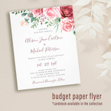 Budget-Rustikal-Blumen-Aquarell-Hochzeits-Einladun