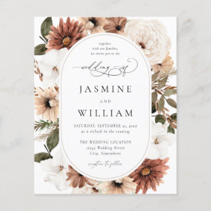 Budget Rustikal Neutrales Boho Blumen Hochzeit S2 Flyer