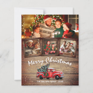 Budget Rustikale 4 Foto Vintag Red Truck Card