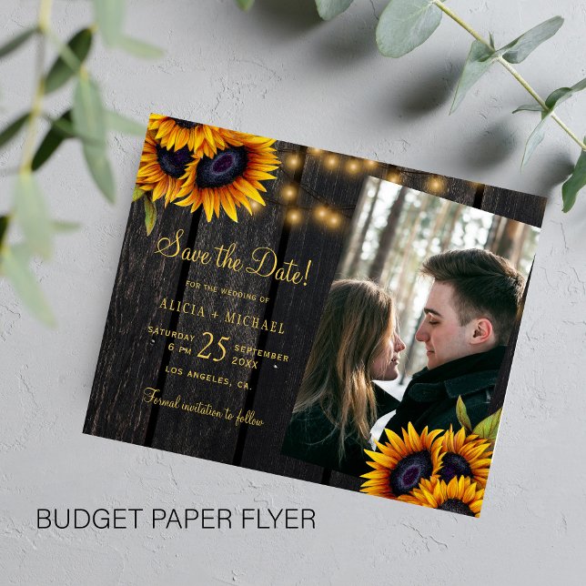 Budget rustikale Blumen Foto Hochzeit speichern Si Flyer (Von Creator hochgeladen)