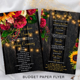 Budget rustikale Blumenlampen Hochzeitsprogramm