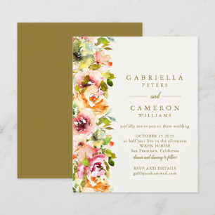 Budget Rustikale Burgundy Gold Floral Wedite Einla