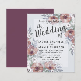 Budget Rustikale Burnt Orange Hochzeit Einladung