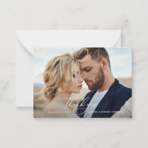 Budget Rustikale elegante Hochzeit danke botanisch Mitteilungskarte