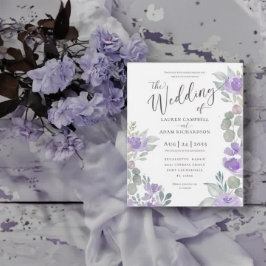 Budget Rustikale Eukalyptus Lila Hochzeit Einladun