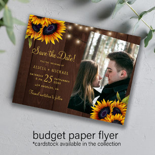Budget rustikale florale Foto-Hochzeit "Save the D Flyer