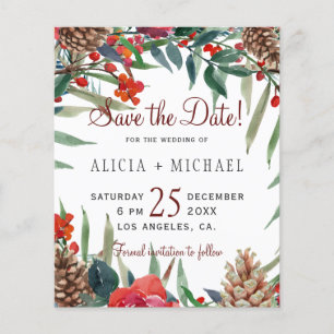 Budget rustikale florale Hochzeit "Save the Date"