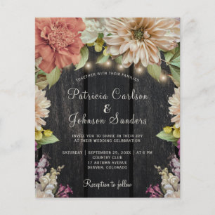 Budget rustikale Frühjahrshochzeit Einladung