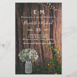 Budget Rustikale Gypsophila Mason Jar Wedding