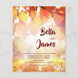 Budget Rustikale Herbstwaldhochzeit Einladung