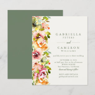 Budget Rustikale Hochzeit in Burgund Green Floral