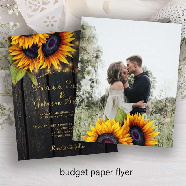 Budget rustikale Holz FOTO Hochzeit Einladung Flye Flyer (Von Creator hochgeladen)