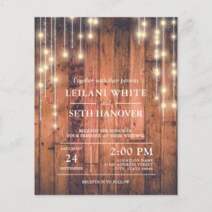 Budget Rustikale Holz String Lights Hochzeit einla