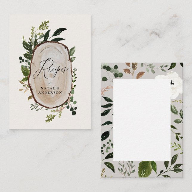 Budget Rustikale Holzschnitzkarte Mitteilungskarte (Vorne/Hinten)