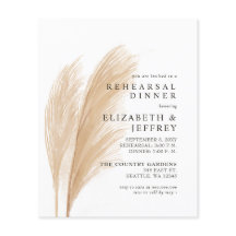 Budget Rustikale Pampas Probe Abendessen Einladung