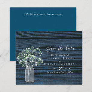 Budget Rustikale Rett Date Cards mit Babys Atem