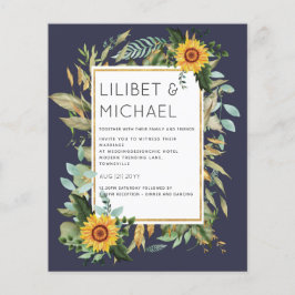 Budget Rustikale Sonnenblumen BOHO Greenerity Wedd Flyer