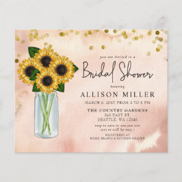 Budget Rustikale Sonnenblumen Brautdusche Einladun