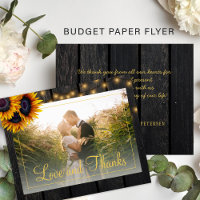 Budget rustikale Sonnenblumen Hochzeit danke Ihnen