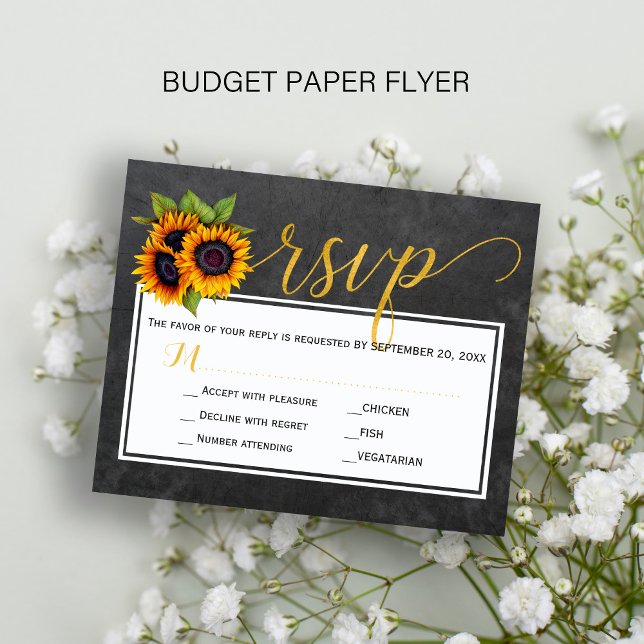 Budget rustikale Sonnenblumen Hochzeit Rsvp Karte  (Von Creator hochgeladen)