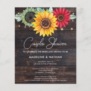 Budget Rustikale Sonnenblumen Stalldusche Flyer