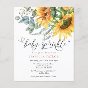 Budget Rustikale Sonnenblumendusche Sprinkle Flyer