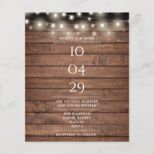 Budget Rustikale String Light Date Wedding Einladu