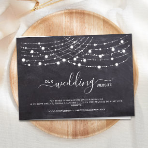Budget Rustikale String Lights Hochzeiten QR Code  Mitteilungskarte