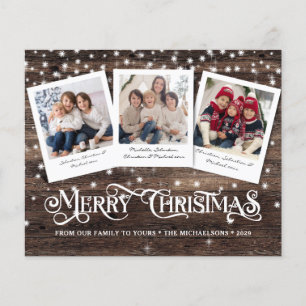 Budget Rustikale Weihnachtsgrüße Foto Feiertagsgru Flyer