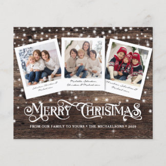 Budget Rustikale Weihnachtsgrüße Foto Feiertagsgru Flyer