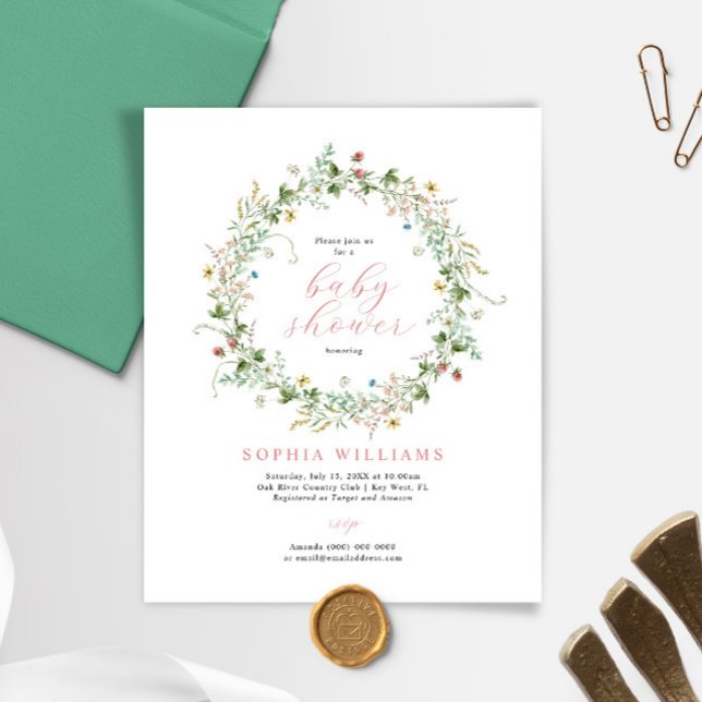 Budget Rustikale Wildblumen Kinderdusche Einladung (Von Creator hochgeladen)