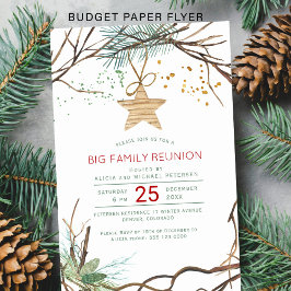 Budget rustikale Winterfeiertag Einladung Flyer