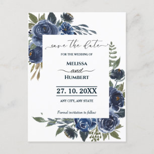 Budget Rustikaler Blauer Eukalyptus Save the Date Postkarte
