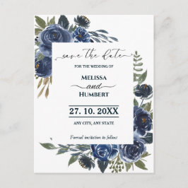 Budget Rustikaler Blauer Eukalyptus Save the Date Postkarte